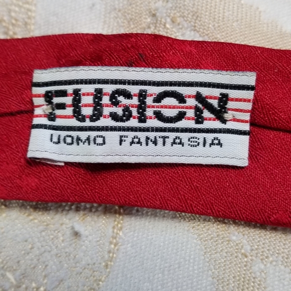 🌹3/$15🌹 Vintage 80s Silk Blend Red Tie - Picture 5 of 5